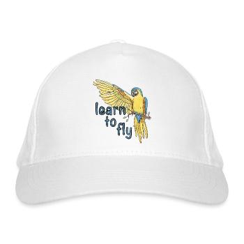 Parrot / Bird / Learning / Macaw / Flying / Wings - Organic Baseball Cap - white - Front
