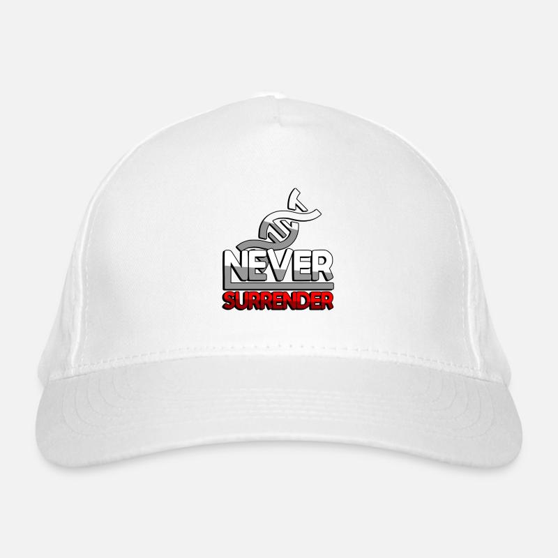 NEVER SURRENDER (Rot) + DNA - Gaming Bio-Baseballkappe