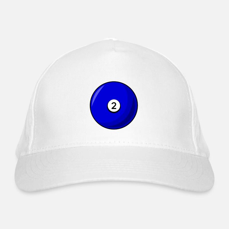 Billiard ball 2 blue Billiards two Organic Baseball Cap