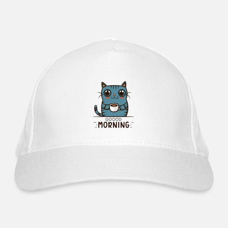 Kaffe Katze am Morgen Bio-Baseballkappe