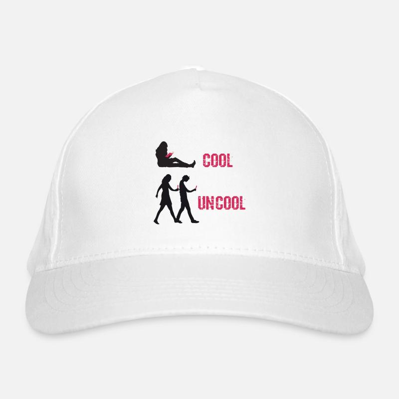 Book cool, Smartphone uncool Organic Baseball Cap