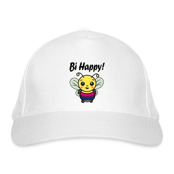 Bi happy Design Pride - Organic Baseball Cap - white - Front
