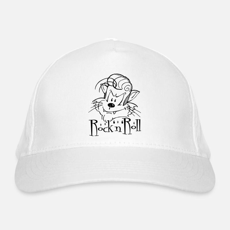 Rock'n'Roll Cat Organic Baseball Cap