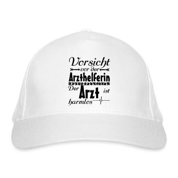 Arzthelferin vs Arzt Medizin Geschenk - Bio-Baseballkappe - Weiß - Vorne