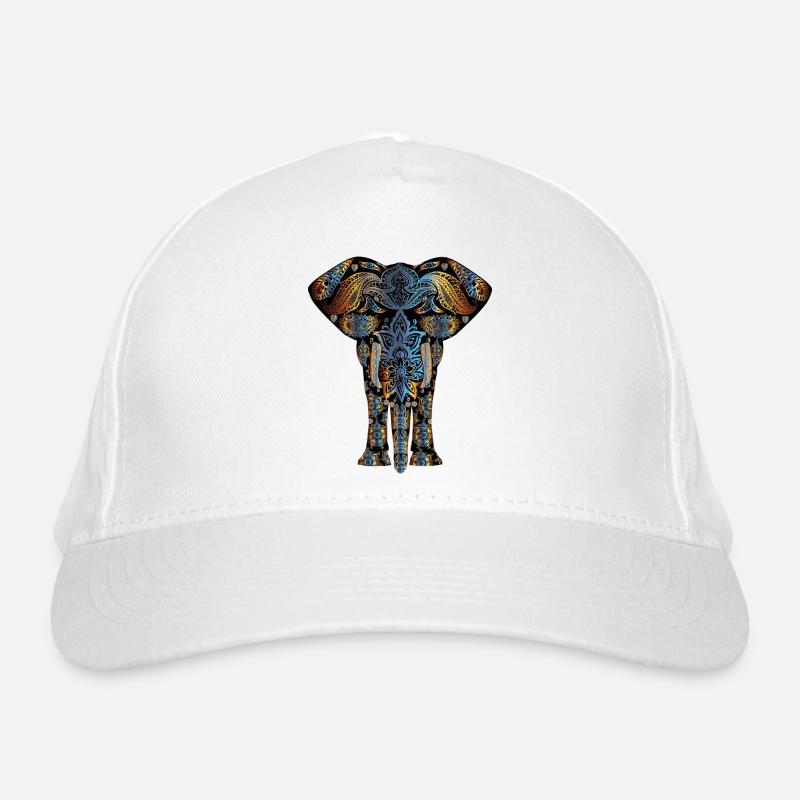 Elefant Symbol bunt Bio-Baseballkappe