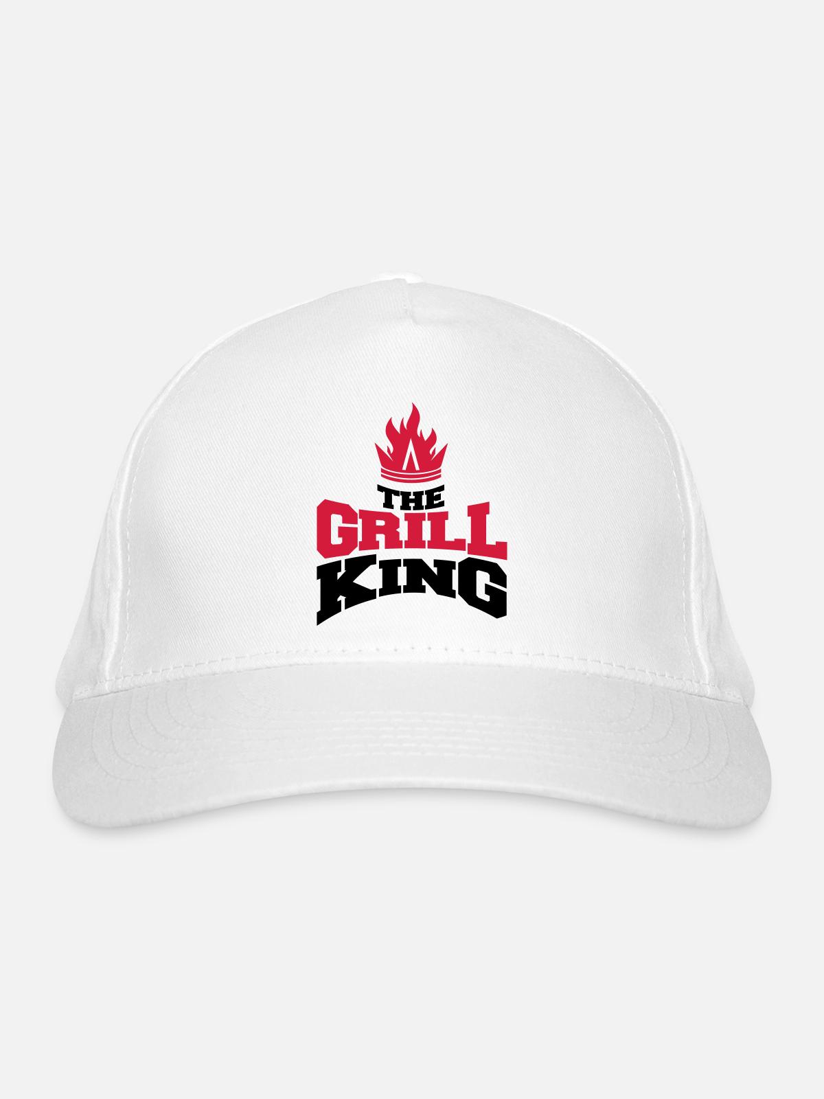 the grill king - Bio-Baseballkappe - Weiß - Vorne