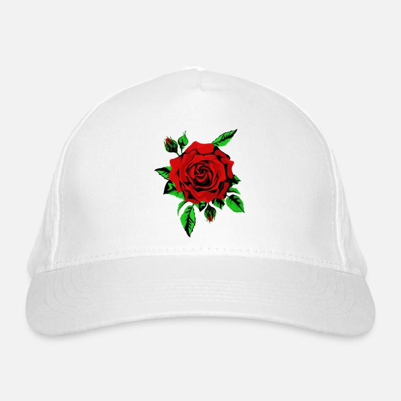Red Rose Organic Baseball Cap