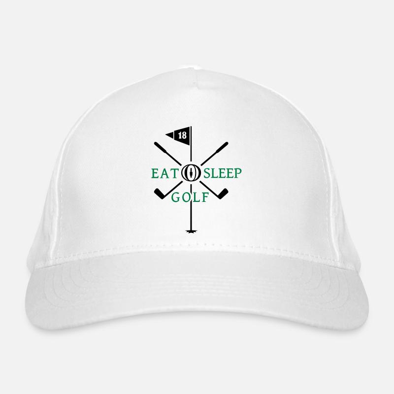 Eat Sleep Golf (2c) Bio-Baseballkappe
