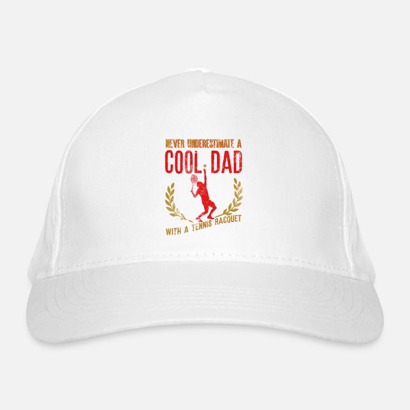 Unterschätze niemals einen coolen Vater mit einem Schläger - Bio-Baseballkappe - Weiß