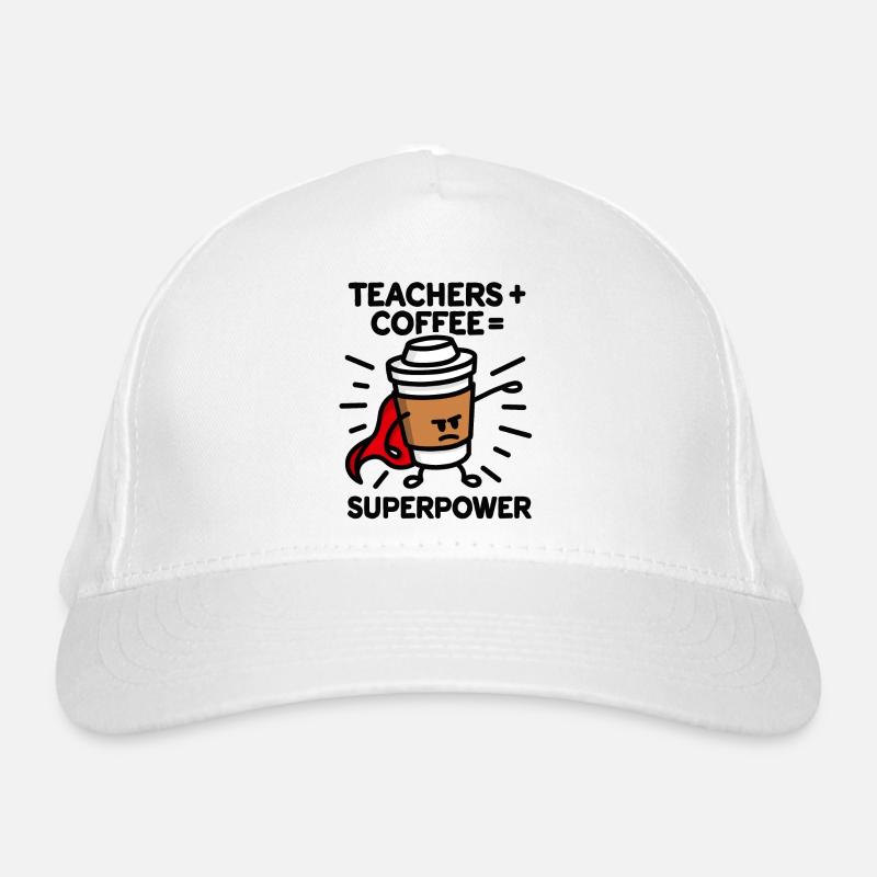 Professeurs + café = superpower superhero Casquette classique bio