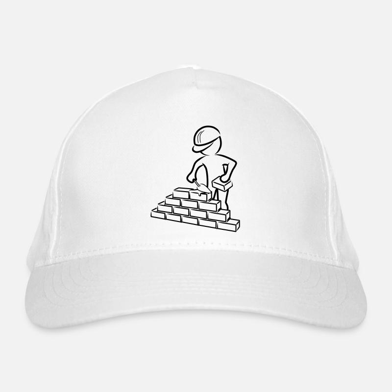Travailleur de la construction avec truelle, mortier et mur Casquette classique bio