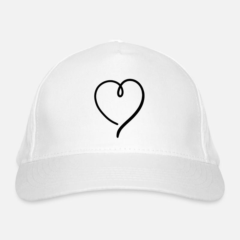 Herz Schwarz Modern Bio-Baseballkappe
