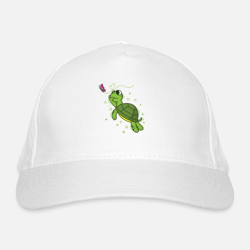 Turtle with Butterfly Reptile Water Organic Baseball Cap