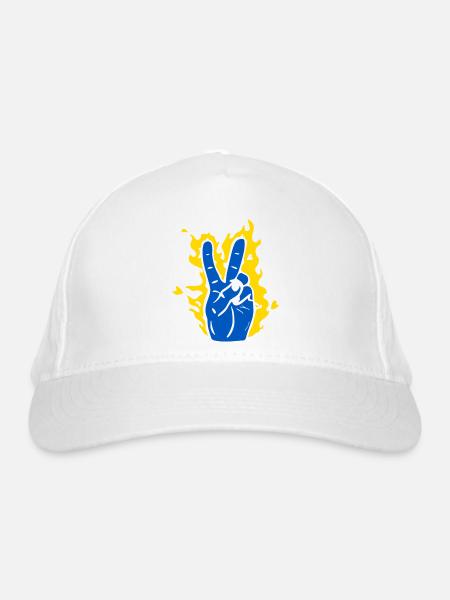 Frieden Ukraine - Bio-Baseballkappe - Weiß