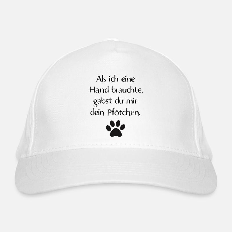 Hand Hund Katze Haustier Pfote Spruch Pfötchen Neu - Bio-Baseballkappe - Weiß