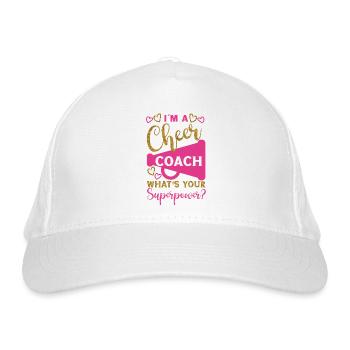 Cheer Cheerleading Coach I'M A - Bio-Baseballkappe - Weiß - Vorne