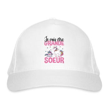Je Vais Être Grande Soeur - Casquette classique bio - blanc - Devant