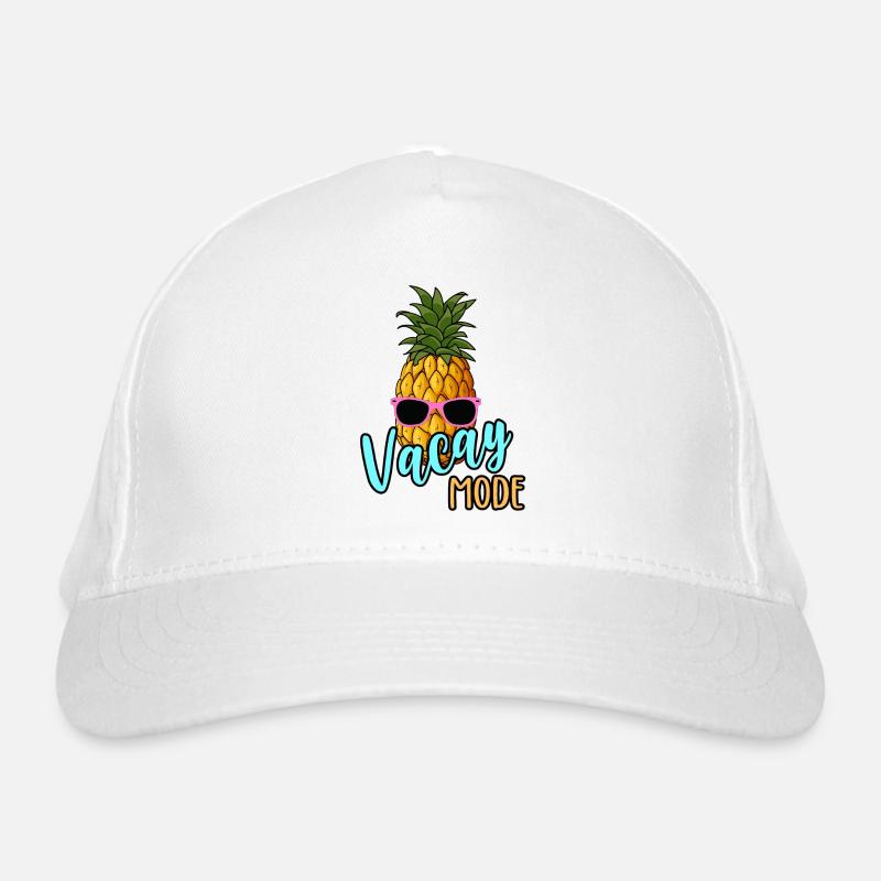 Vacay Mode Ananas &; Sonnenbrille Sommerurlaub Bio-Baseballkappe