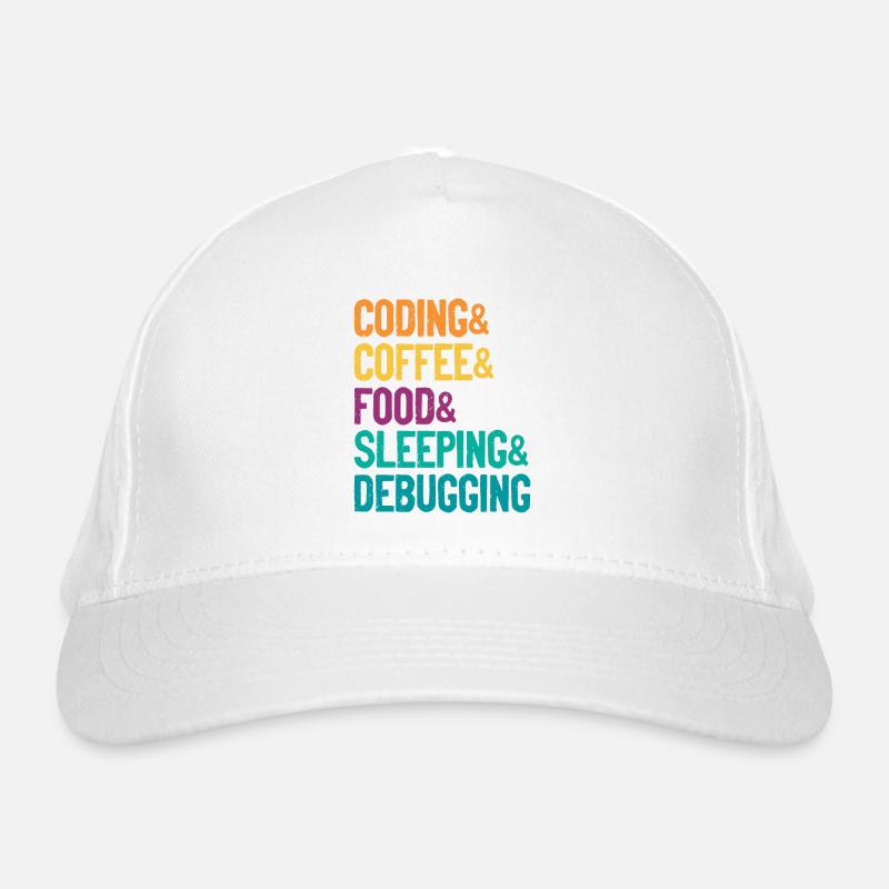 Coding Coffee Food Sleeping Debbuging Programmer C Bio-Baseballkappe
