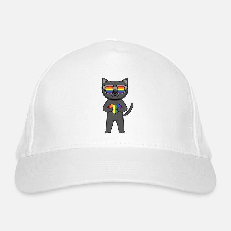 LGBT Cat Bombay Rainbow Organic Baseball Cap