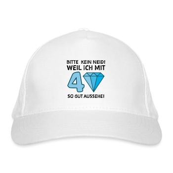 40. Geburtstag Lustiger Spruch - Bio-Baseballkappe - Weiß - Vorne