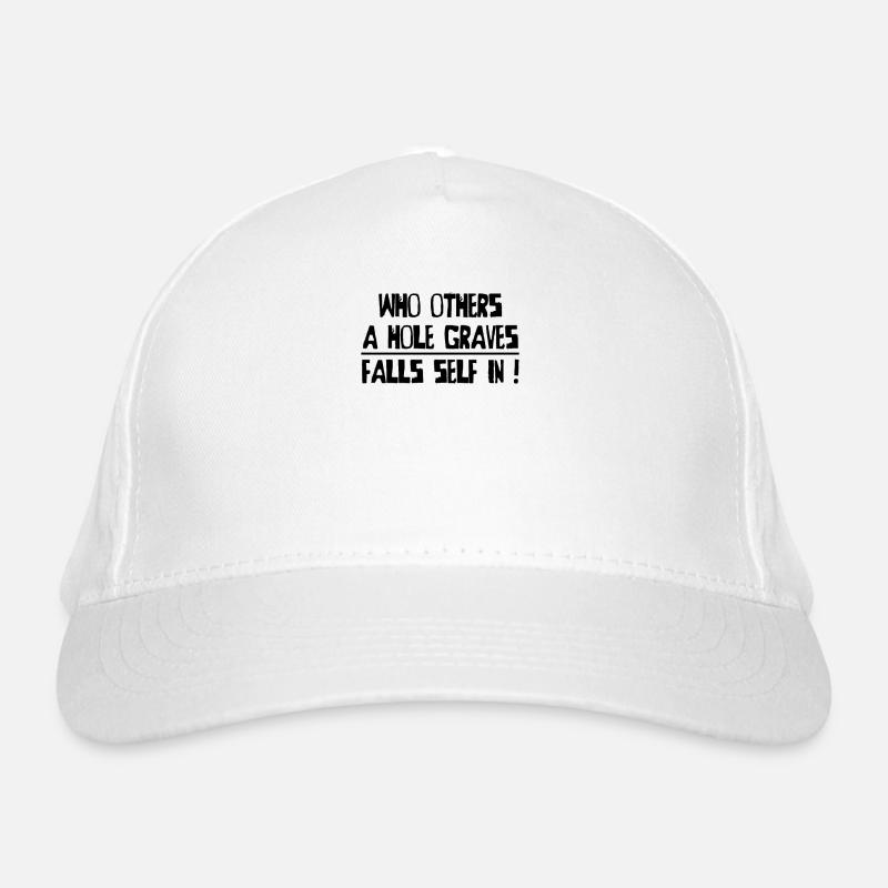 Denglisch Wer andern eine Grube gräbt Bio-Baseballkappe