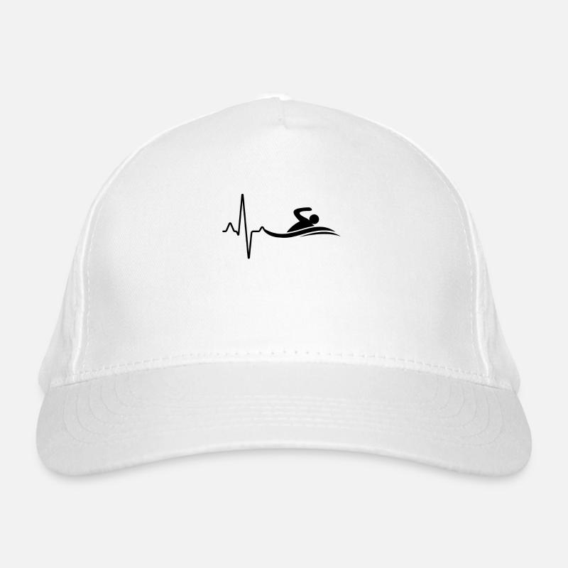 Schwimmen Herzschlag Bio-Baseballkappe