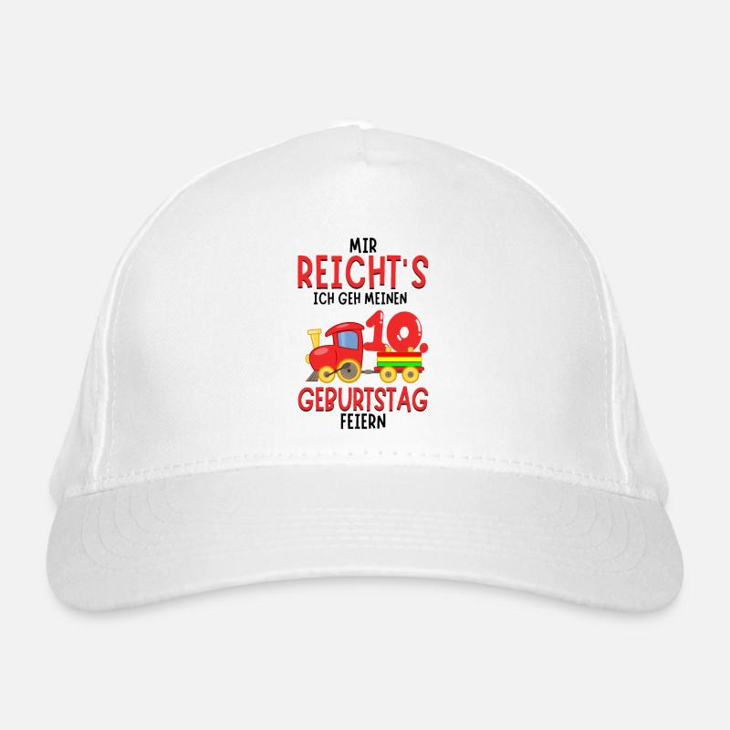10. Geburtstag Geburtstagsgeschenk mit Eisenbahn Bio-Baseballkappe