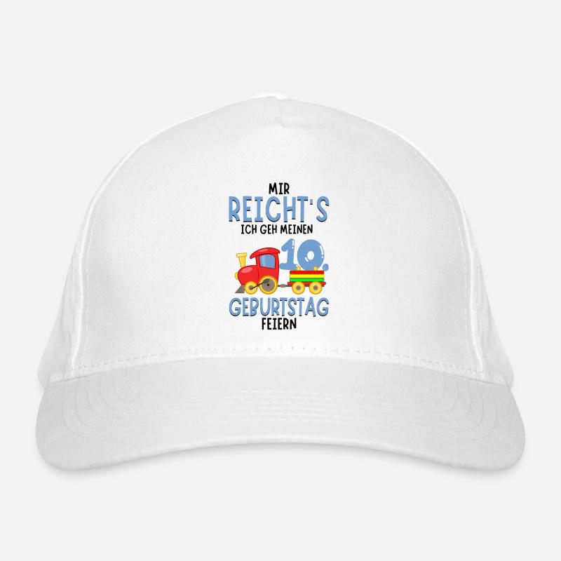 10. Geburtstag Geburtstagsgeschenk mit Eisenbahn Bio-Baseballkappe