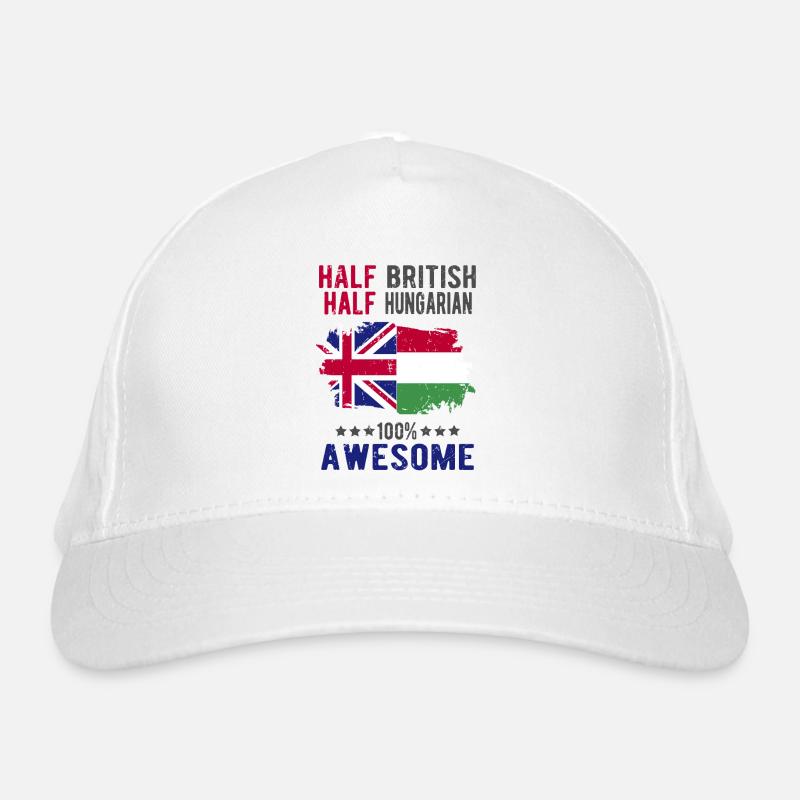 Half British Half Hungarian Organic Baseball Cap