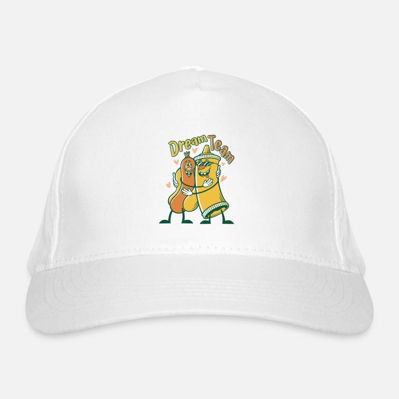 Drôle d’équipe de rêve de restauration rapide - Moutarde et saucisse Casquette classique bio