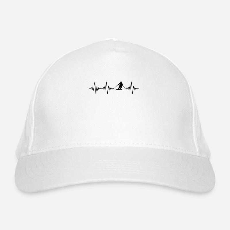 Ski heartbeat Organic Baseball Cap