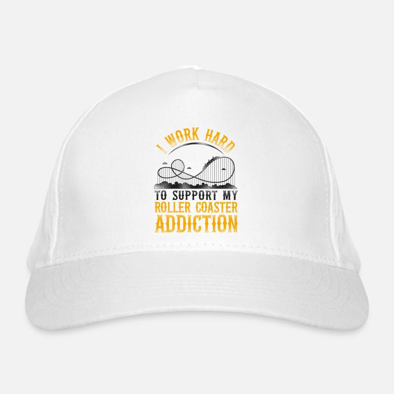 Roller Coaster Vintage I Work Hard Organic Baseball Cap