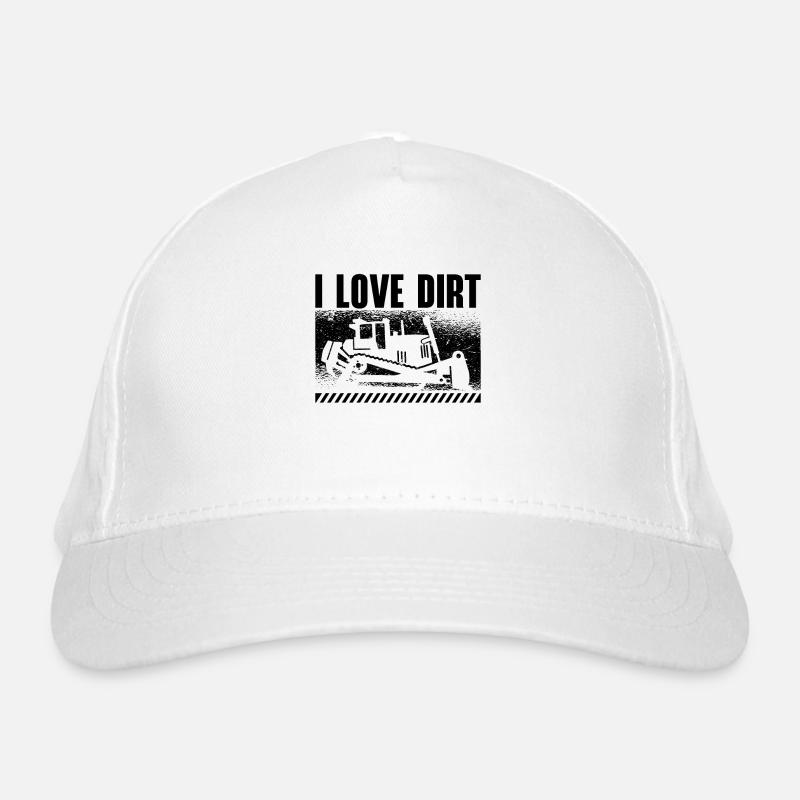 Excavator Construction Worker Caterpillar Bulldozer Gift Idea Organic Baseball Cap