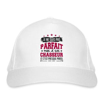 Parfait Chasseur | chasseur | chasse - Casquette classique bio - blanc - Devant