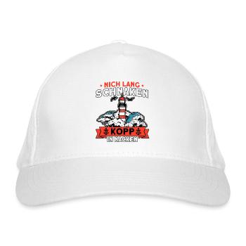 Norddeutsch Norden Nordsee Zitate Heimat Geschenk - Bio-Baseballkappe - Weiß - Vorne
