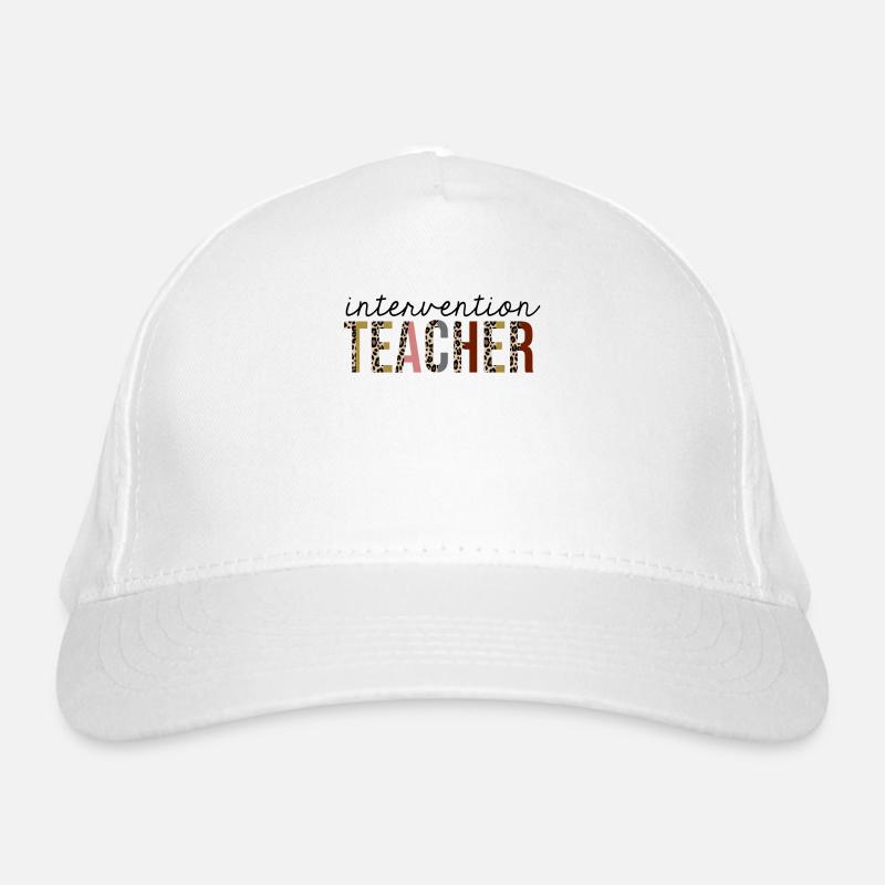 Intervention Teacher Leopard Print Funny Organic Baseball Cap