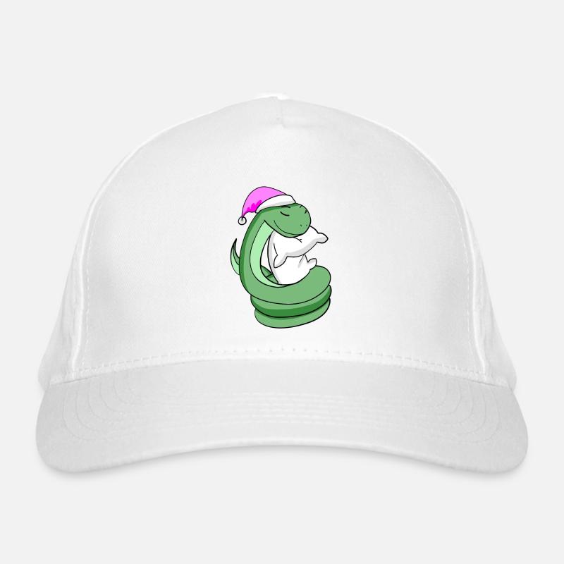Snake with pillow and sleeping cap Organic Baseball Cap