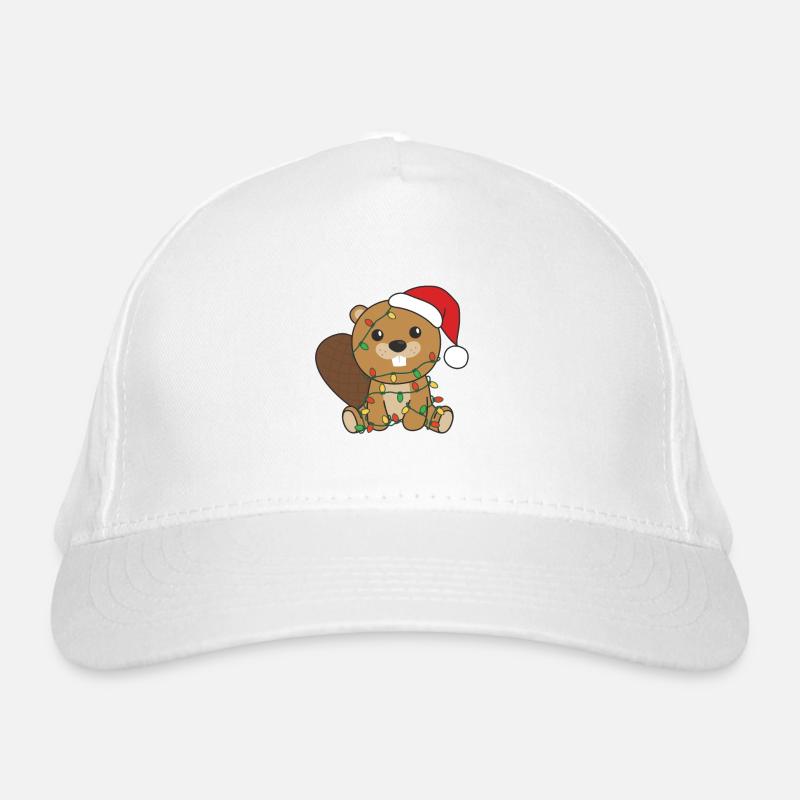 Beaver Christmas winter animals beaver Organic Baseball Cap