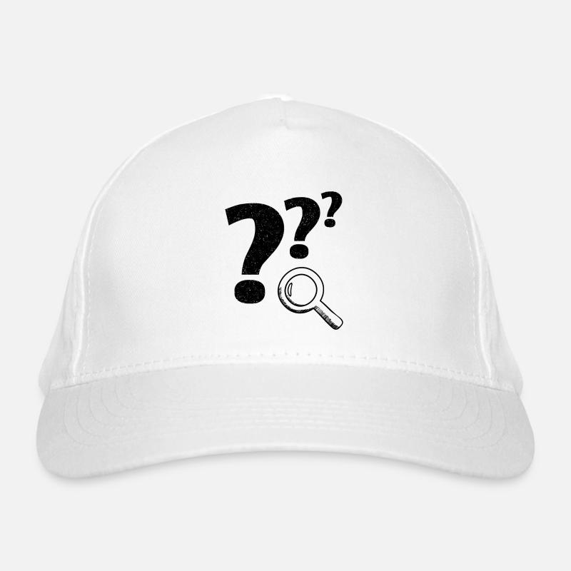 Fragezeichen Lupe Bio-Baseballkappe