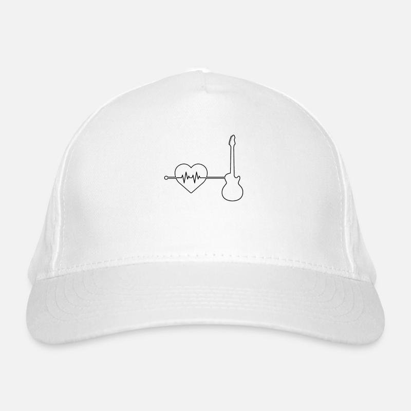 E Guitar Heartbeat Organic Baseball Cap