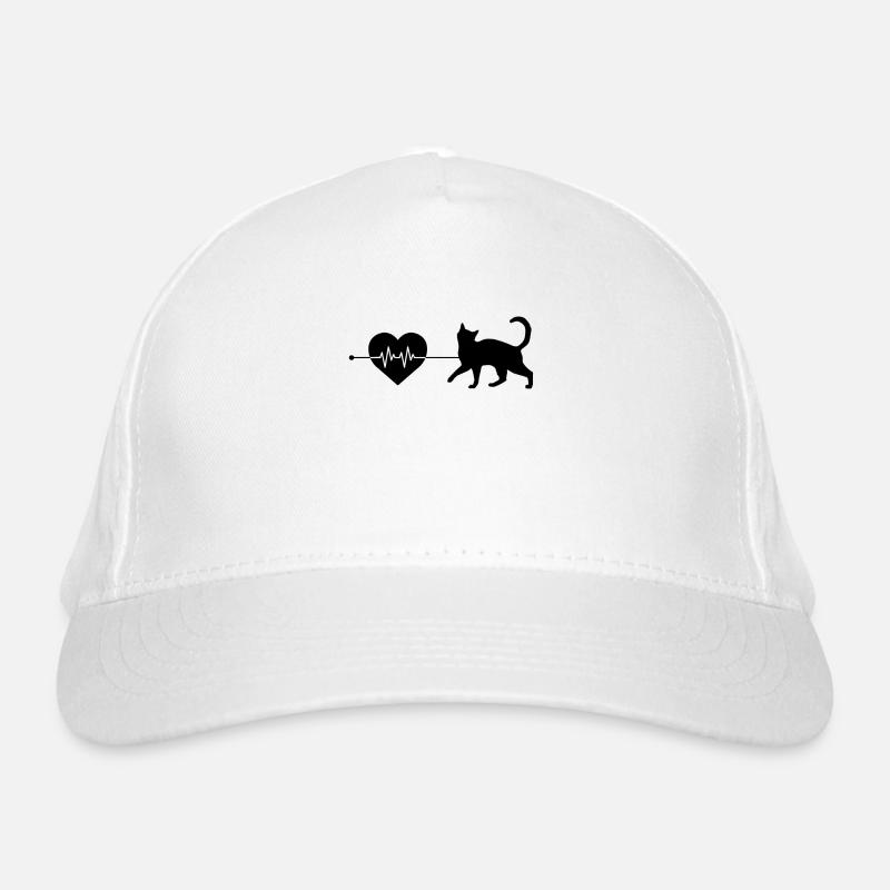 Cat heartbeat Organic Baseball Cap