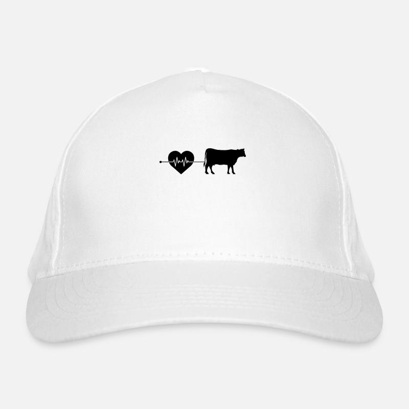 Cow Beef Heartbeat Organic Baseball Cap