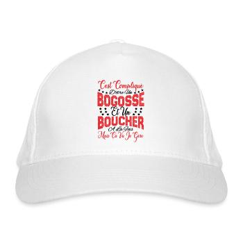 c'est compliqué d'être un Bogosse et un Boucher. - Casquette classique bio - blanc - Devant