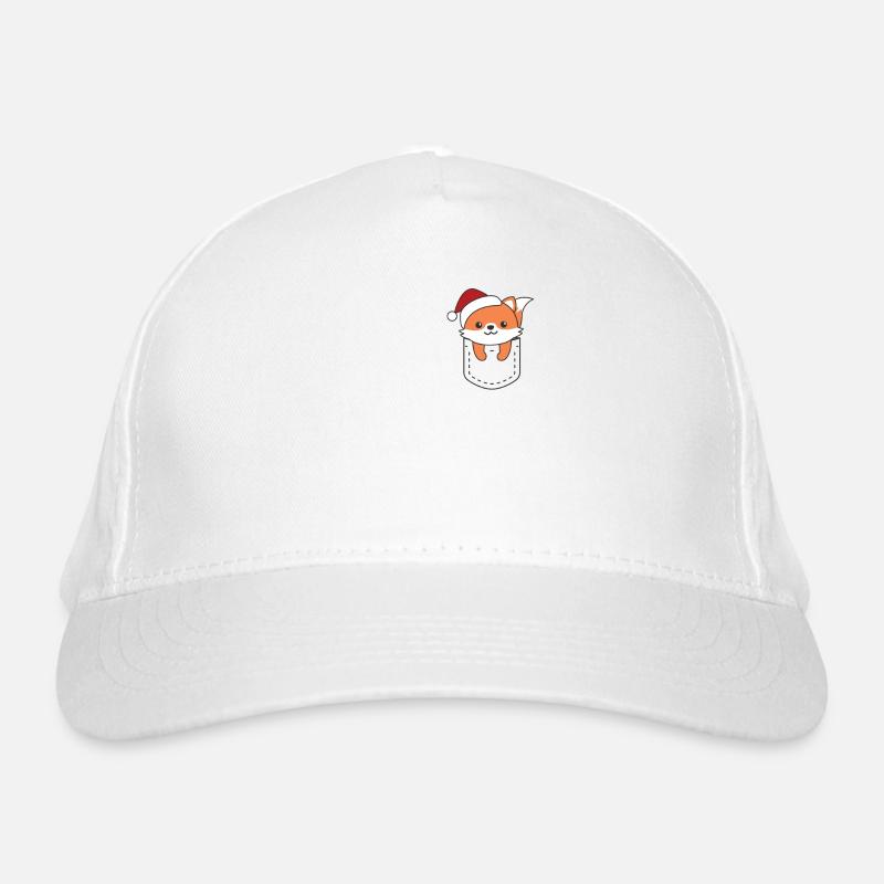 Joyeux Noël renard doux dans la poche de poitrine Casquette classique bio