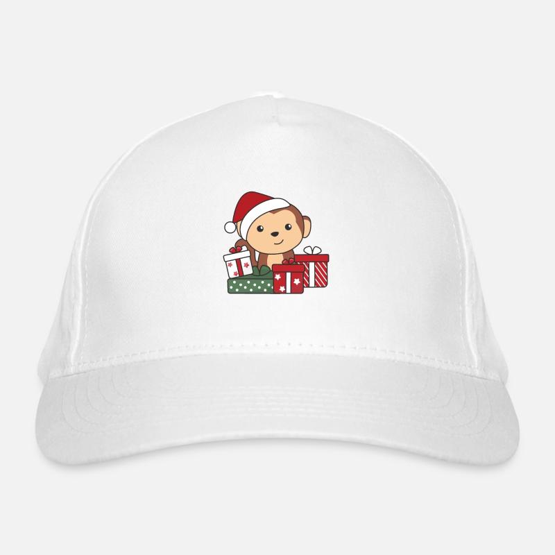 Monkey Christmas Gift Winter Animals Monkeys Organic Baseball Cap