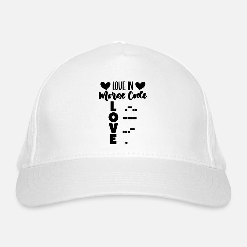 Love In Morse Code Love Channel Ham Radio Operator Organic Baseball Cap