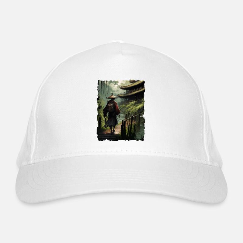 Samurai Japanischer Tempel Brücke Fluss Bio-Baseballkappe