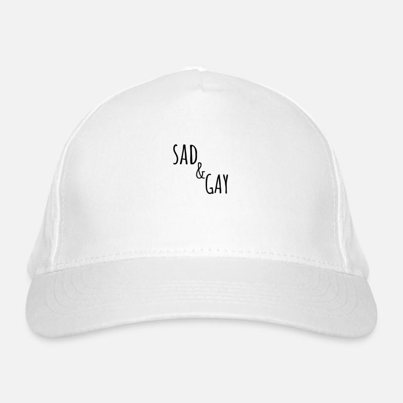 Sad & Gay - Traurig und schwul - Bio-Baseballkappe - Weiß