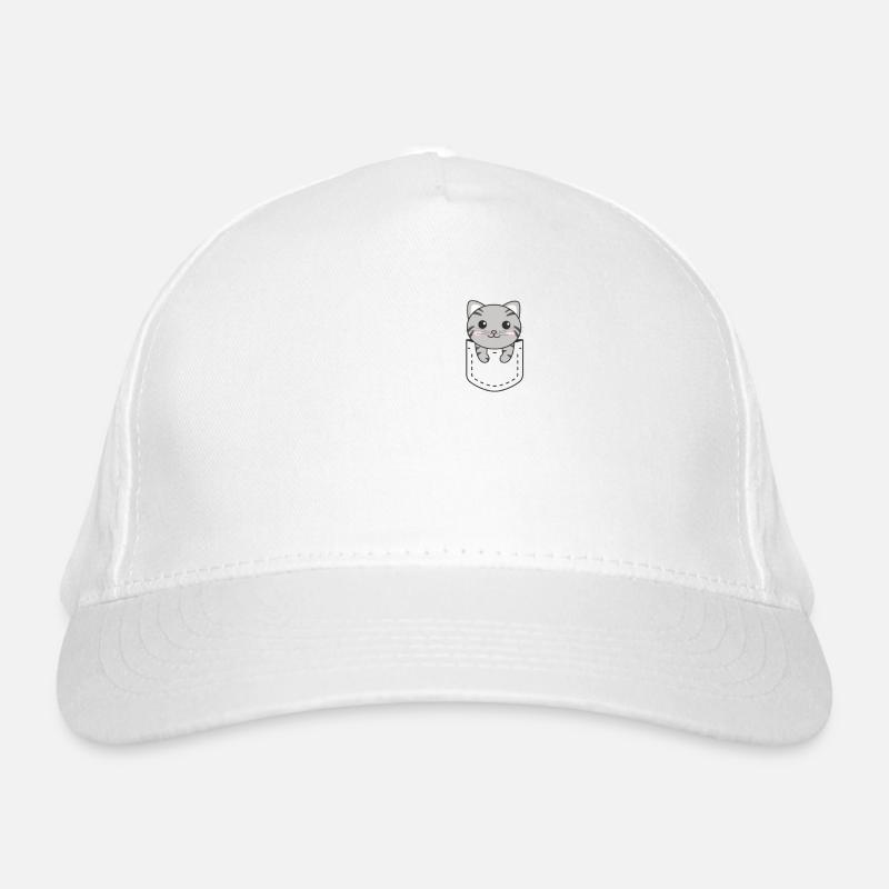 Chat en poche chats mignons dans la poche poitrine Casquette classique bio